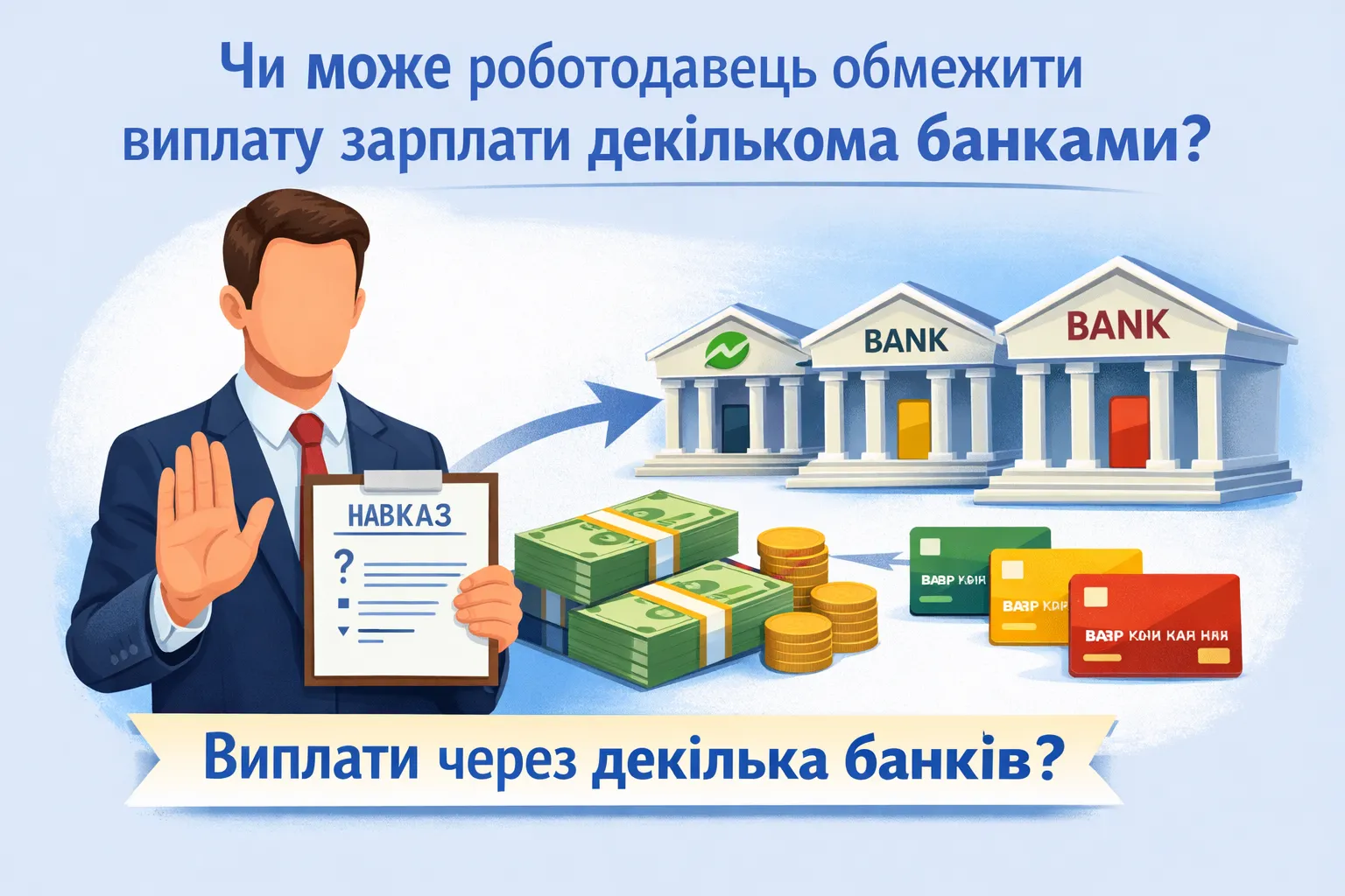 Чи може роботодавець обмежити виплату заробітної плати декількома банками?