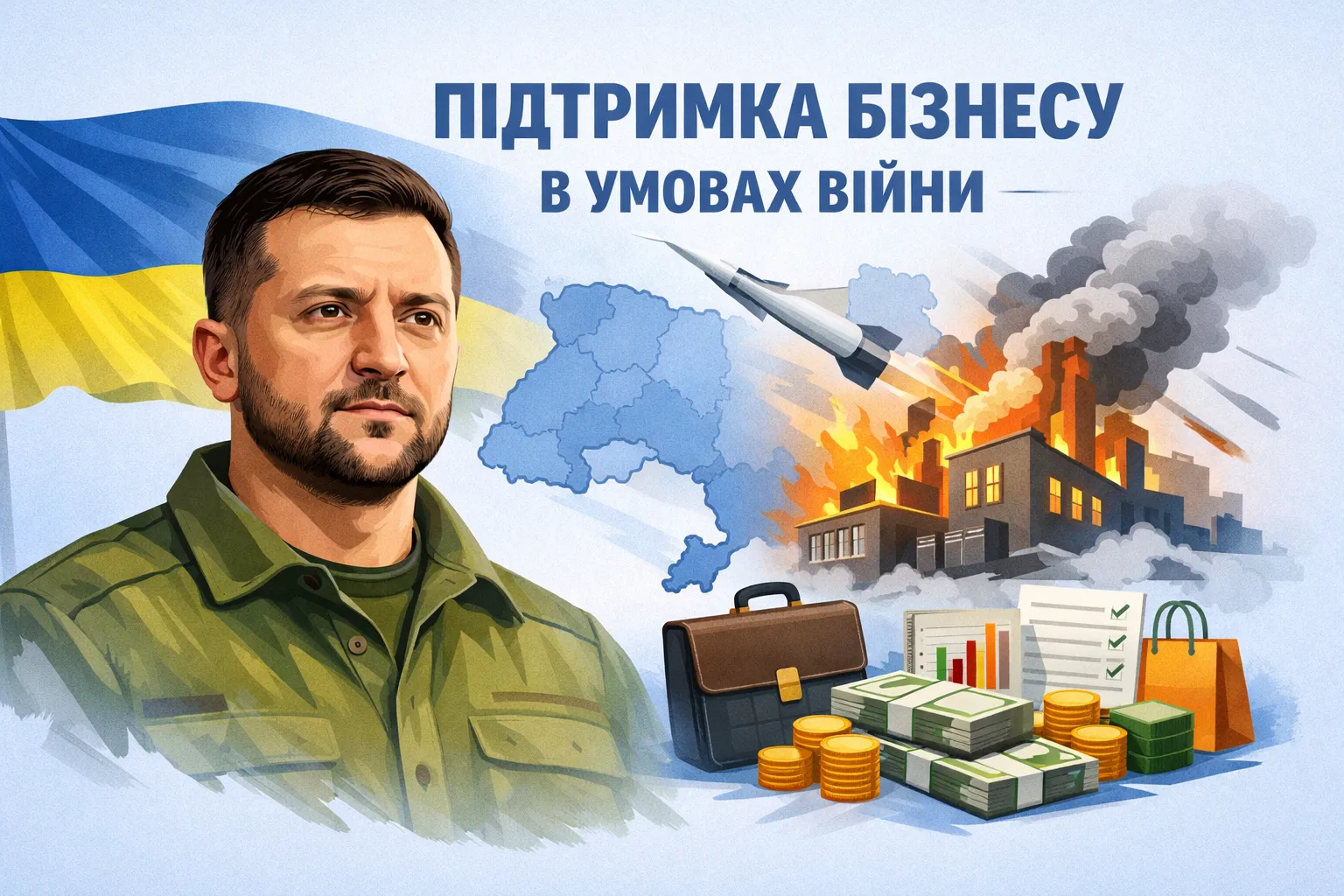 Зеленський анонсував рішення для допомоги бізнесу, який атакує РФ