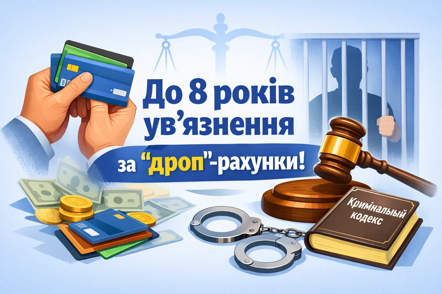 До 8 років за дроп-рахунки: за оренду картки для шахрайства введуть окрему статтю КК