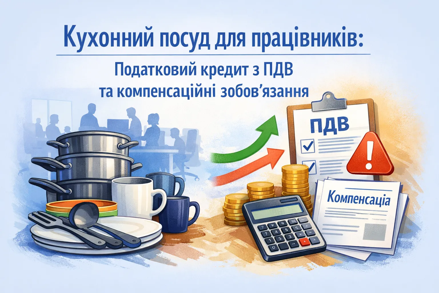 Кухонний посуд для працівників: чи буде податковий кредит з ПДВ та компенсуючі зобов’язання