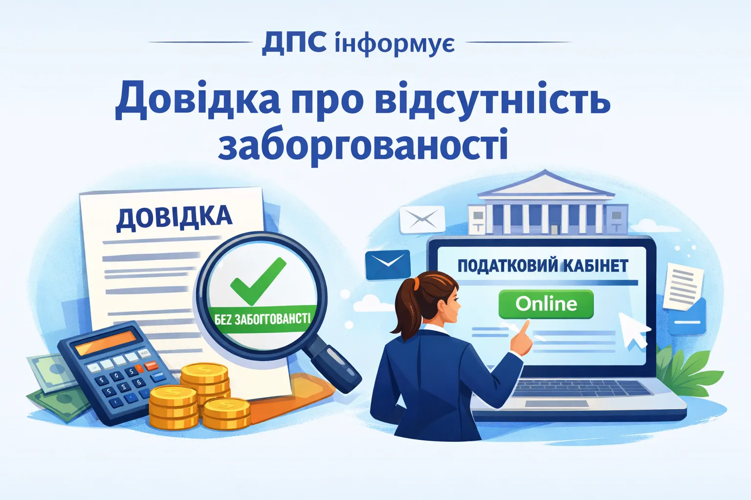 ДПС нагадує, як отримати довідку про відсутність заборгованості з платежів