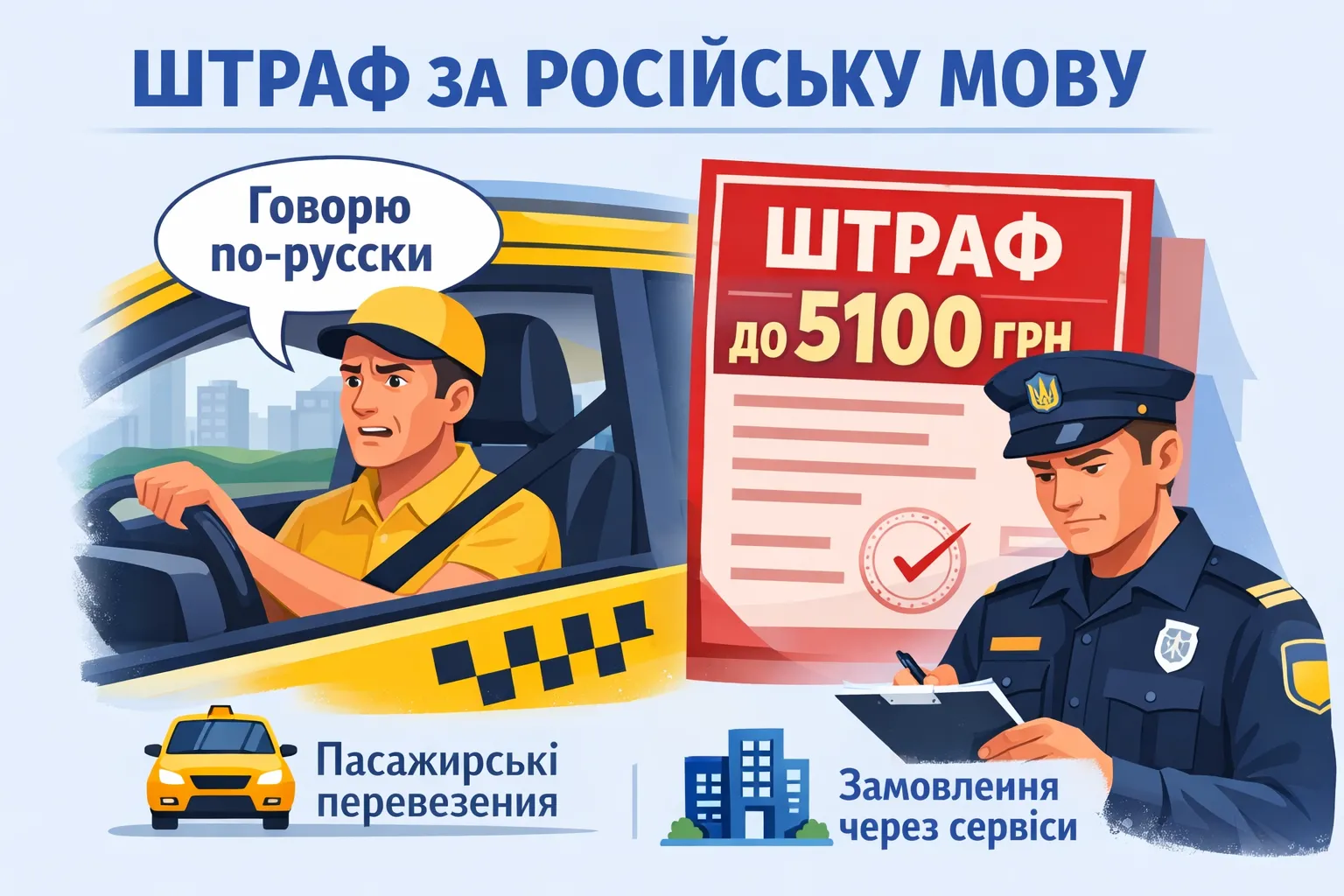 Таксистам загрожує штраф до 5100 грн за російську мову: у яких випадках карають водіїв