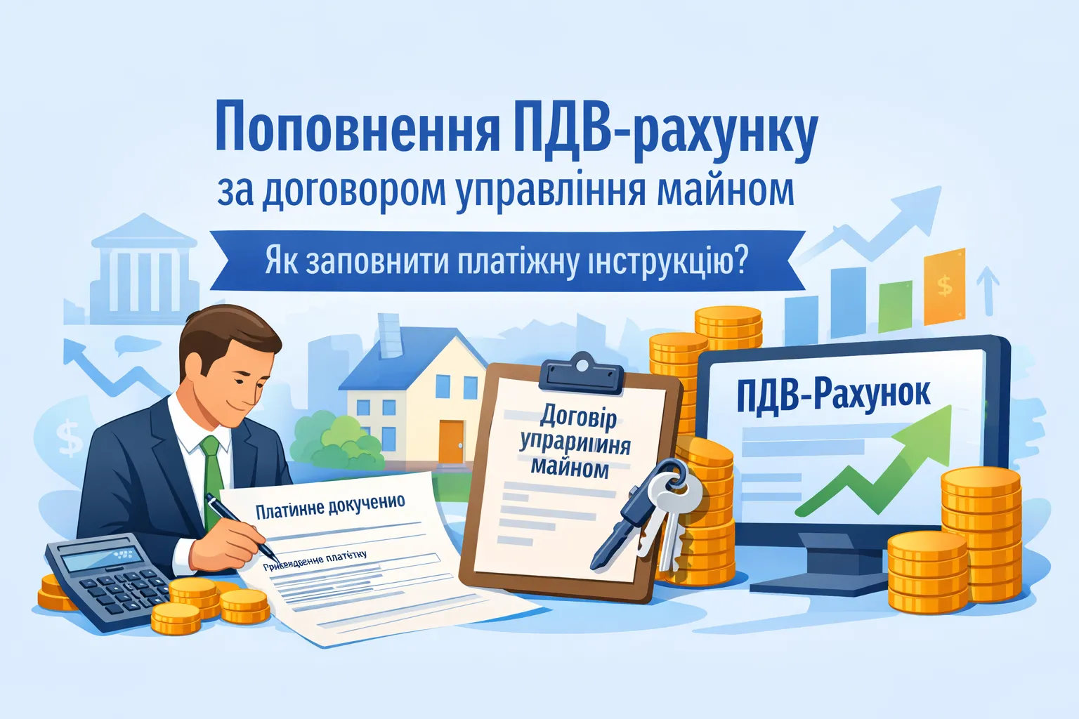 Поповнення ПДВ-рахунку за договором управління майном: як заповнити платіжну інструкцію