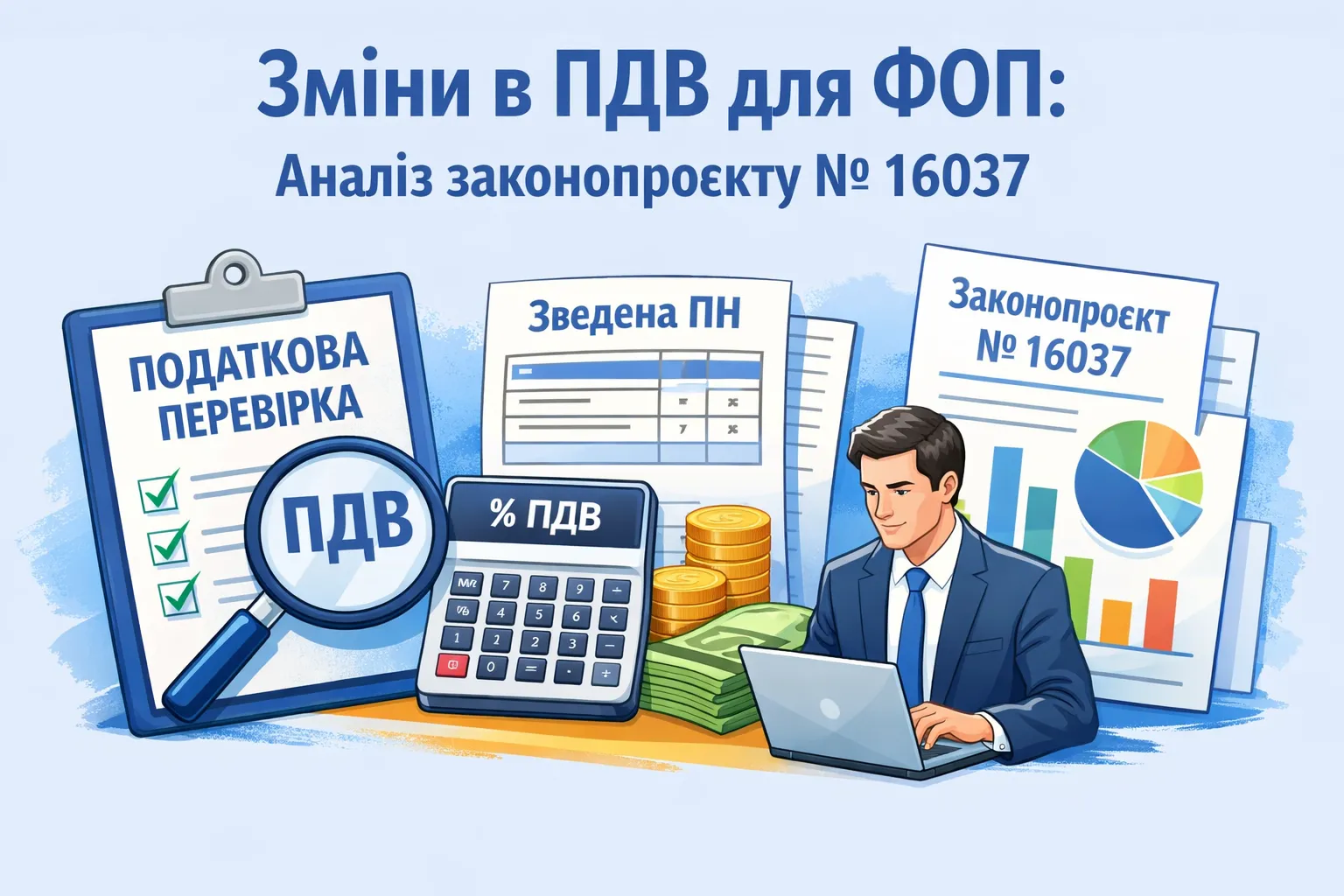 Зміни в ПДВ для ФОП, при перевірках та складанні зведених ПН: аналіз законопроєкту № 16037