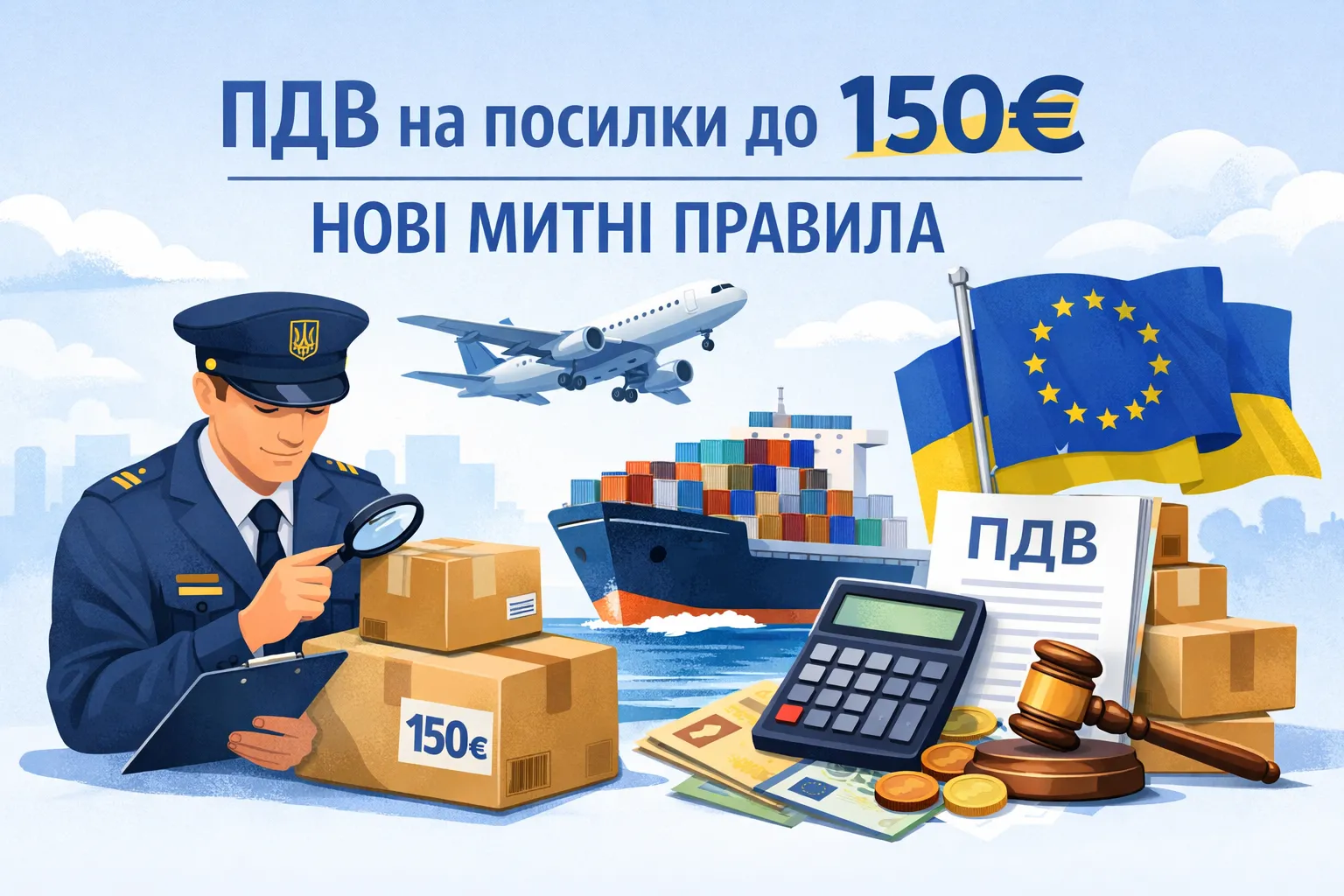 ПДВ на посилки до 150 євро: Кабмін доопрацював митні правила ПДВ на посилки до 150 євро: Кабмін доопрацював митні правила