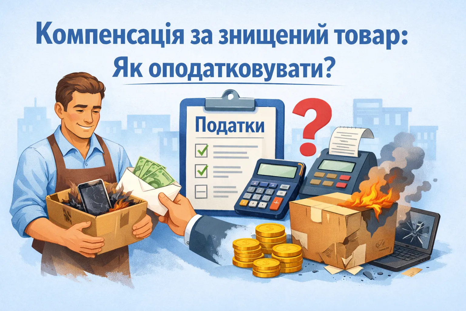 ФОП отримав компенсацію за пошкоджений / знищений товар: як її оподатковувати?