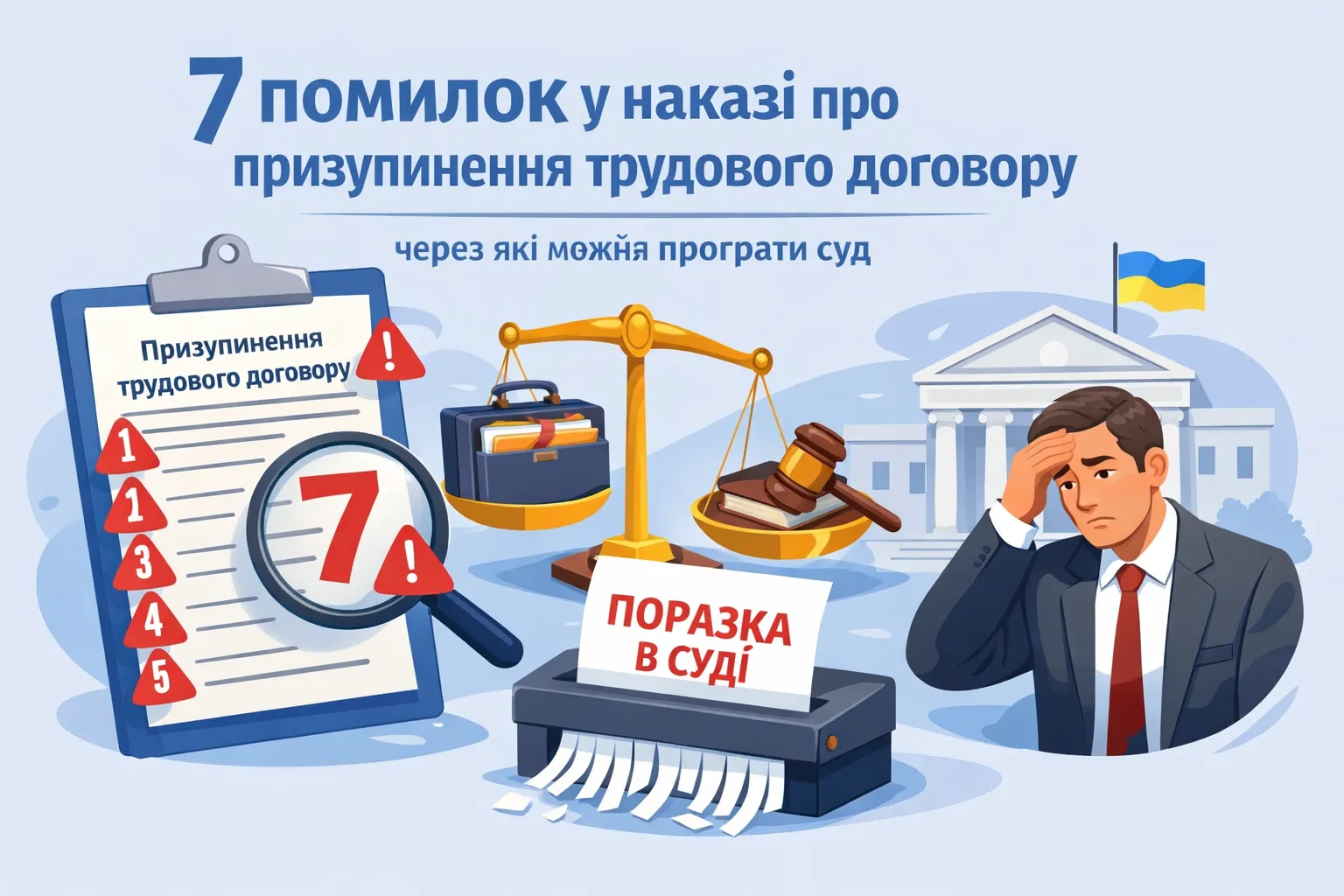 7 помилок у наказі про призупинення трудового договору, через які роботодавець може програти суд