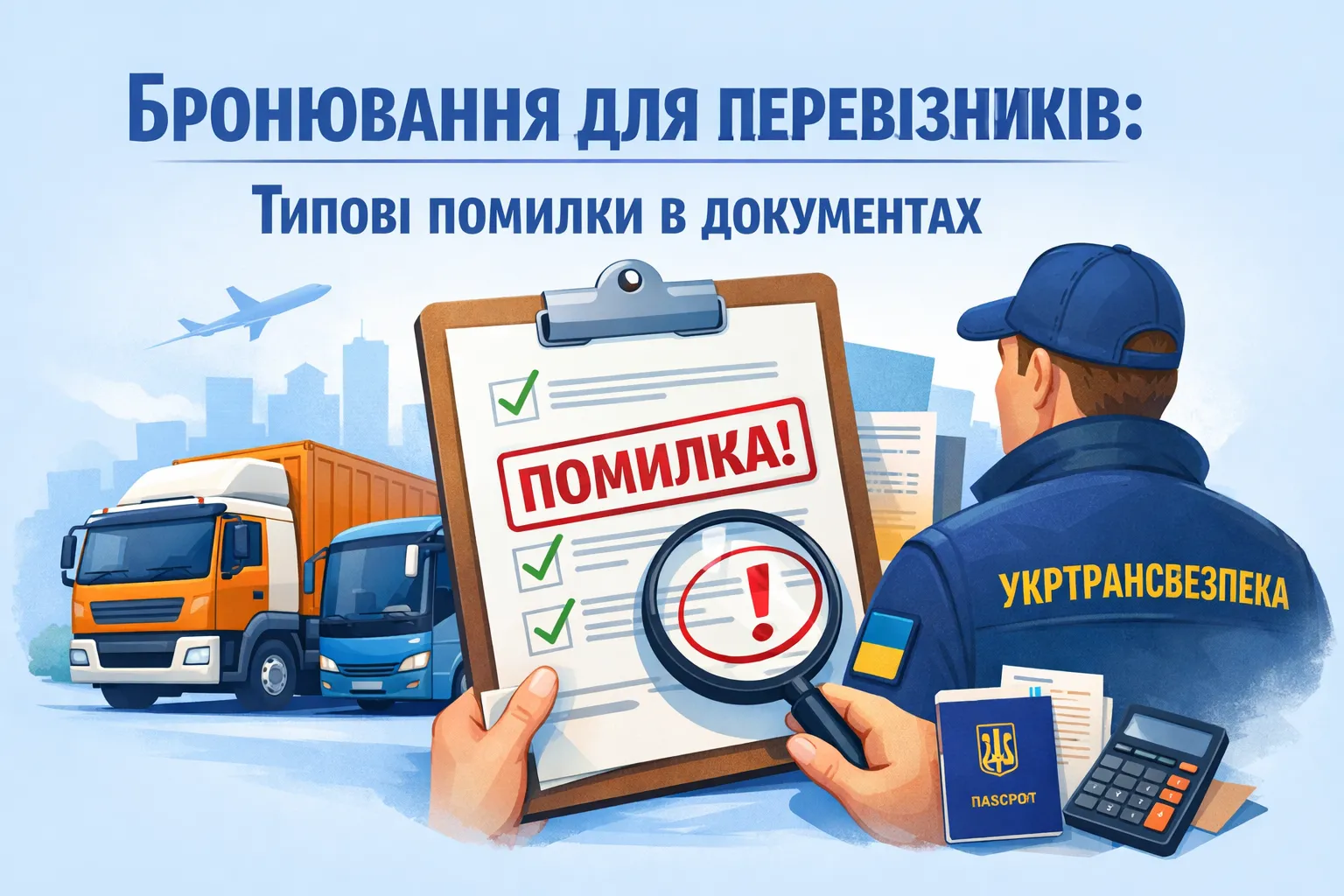 Перевізникам про бронювання: Укртрансбезпека назвала типові помилки в документах Перевізникам про бронювання: Укртрансбезпека назвала типові помилки в документах