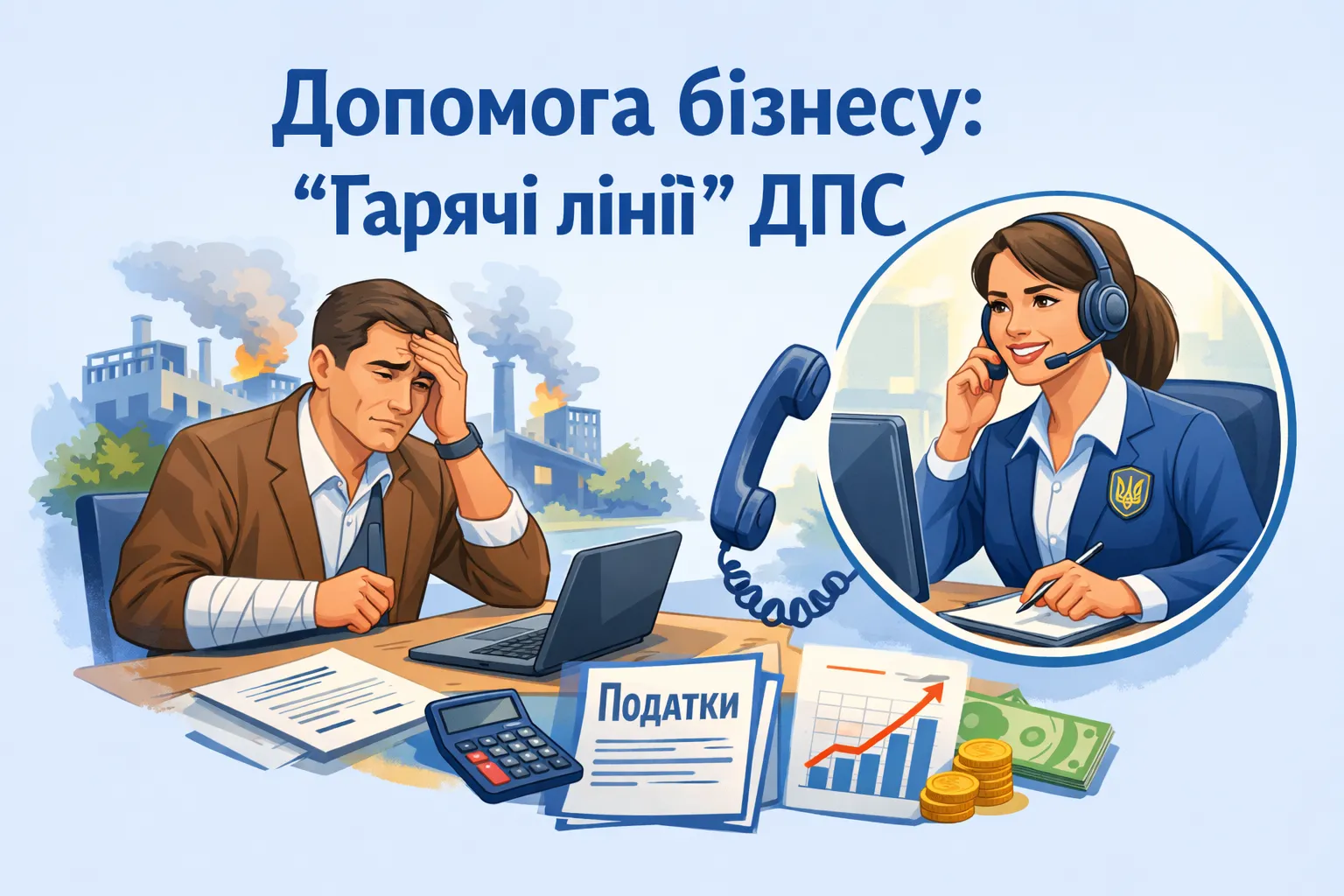 Допомога постраждалому бізнесу: ДПС запускає в регіонах «гарячі лінії» для консультацій