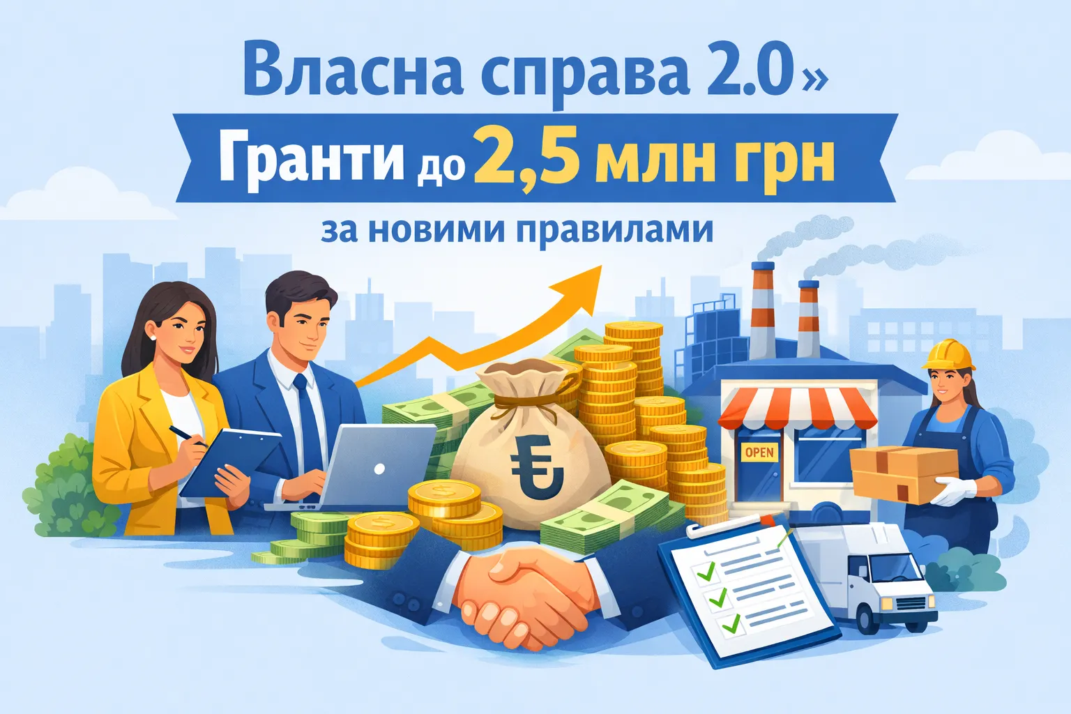 «Власна справа 2.0»: гранти до 2,5 млн грн за новими правилами