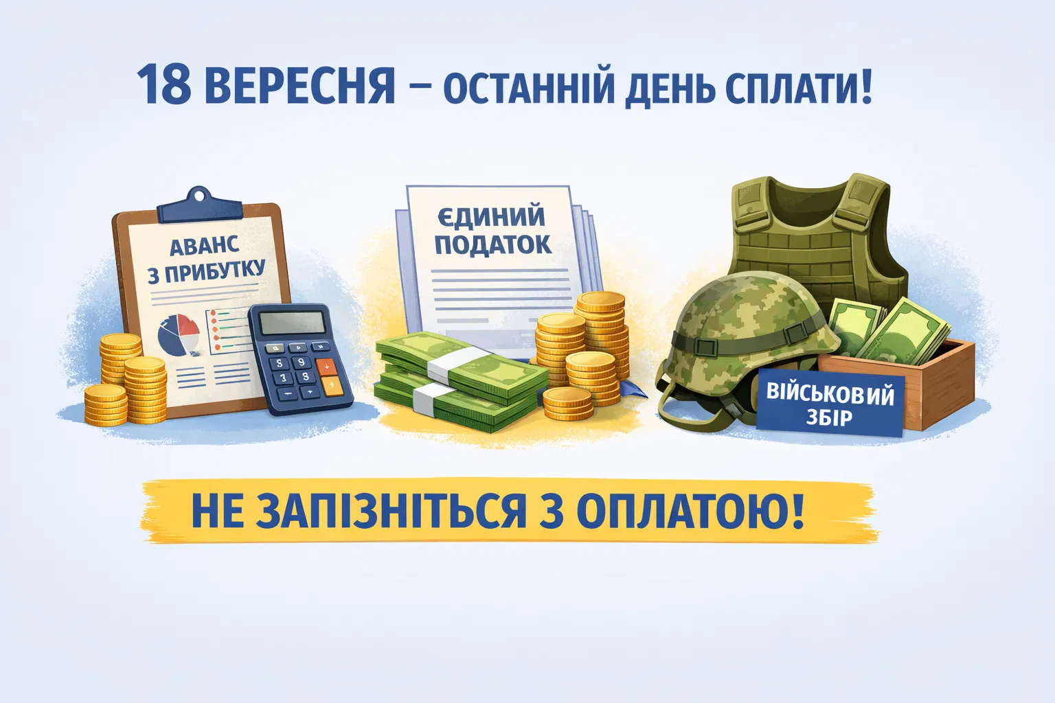 Не пропустіть: 18 вересня — останній день сплати  аванси на прибуток, ЄП та ВЗ