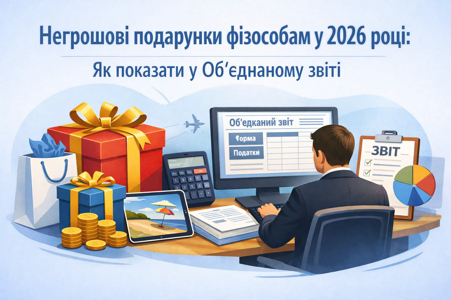 Негрошові подарунки фізособам у 2026 році:  як показати у Об’єднаному звіті