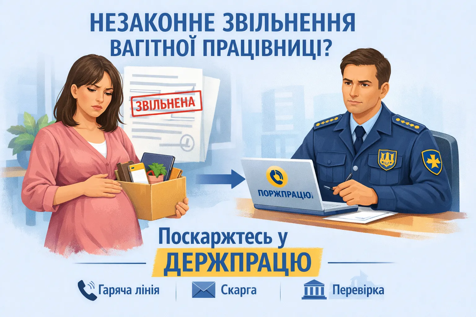 Незаконне звільнення вагітної працівниці: можна поскаржитися Держпраці