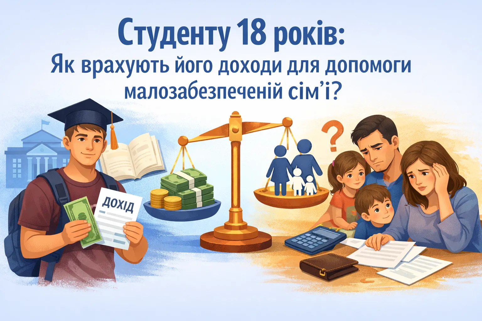 Студенту виповнилося 18 років: як врахують його доходи для допомоги малозабезпеченій сім’ї?