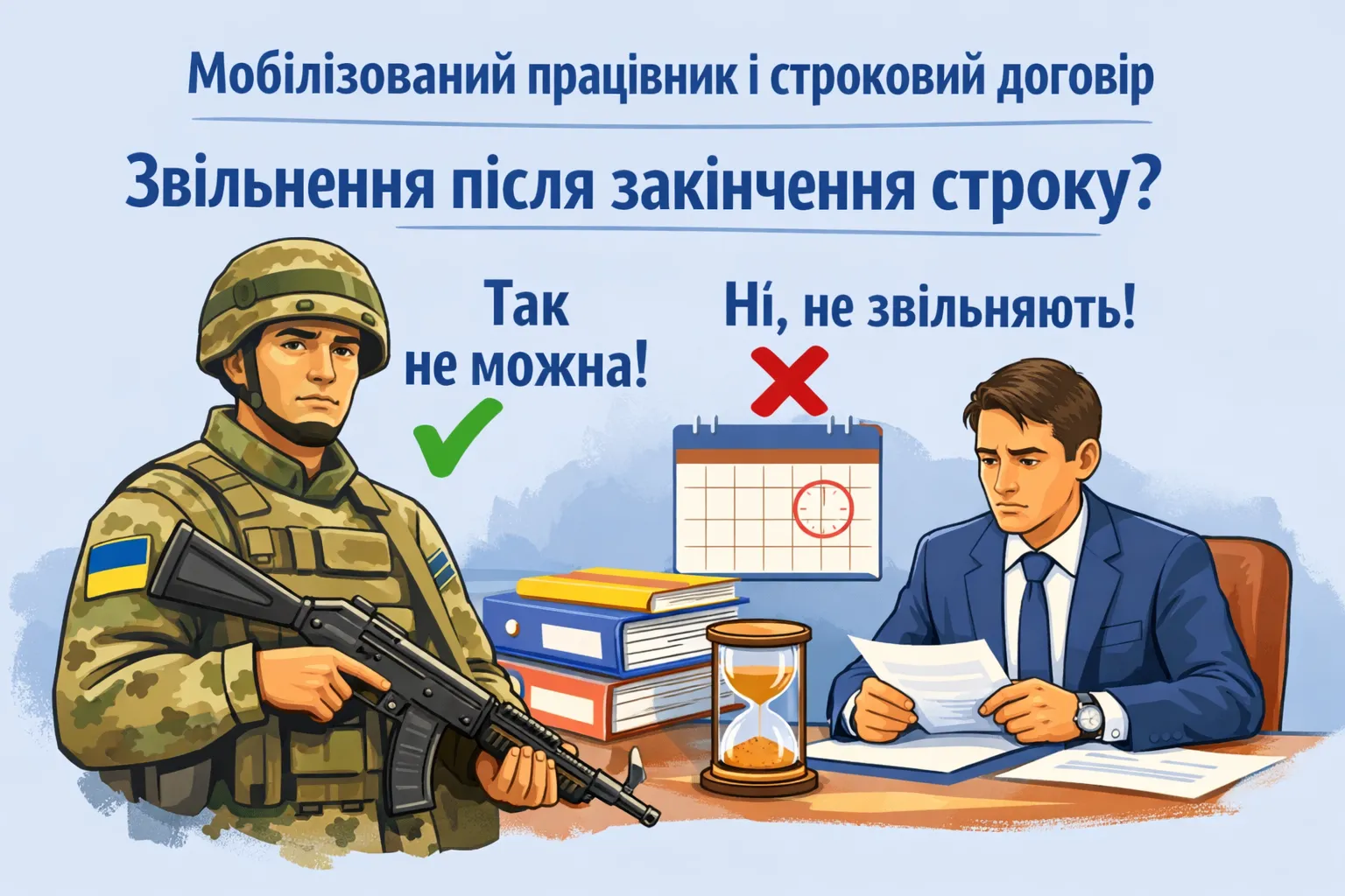 Мобілізований працівник і строковий трудовий договір: чи можна звільнити через закінчення строку?