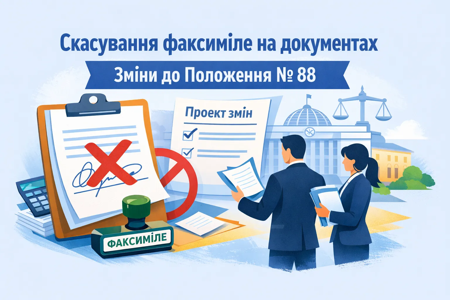 Факсиміле на первинних документах хочуть скасувати: проєкт змін до Положення № 88
