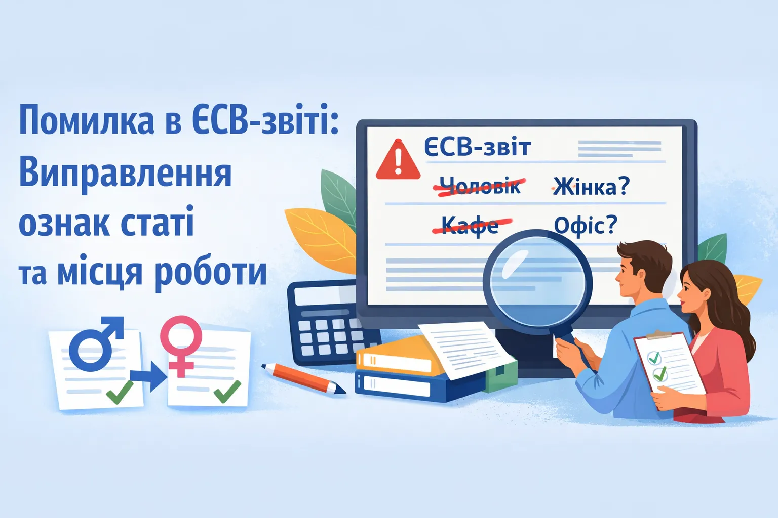 У Звіті з ЄСВ помилка в ознаках статі та місця роботи: порядок та приклад виправлення У Звіті з ЄСВ помилка в ознаках статі та місця роботи: порядок та приклад виправлення