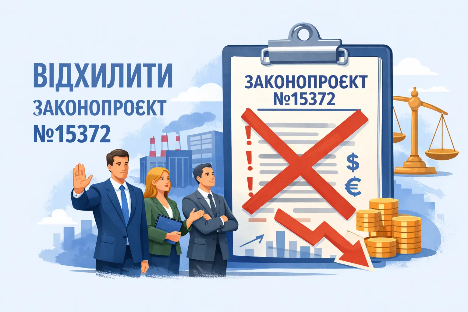 Бізнес закликає відхилити законопроєкт №15372