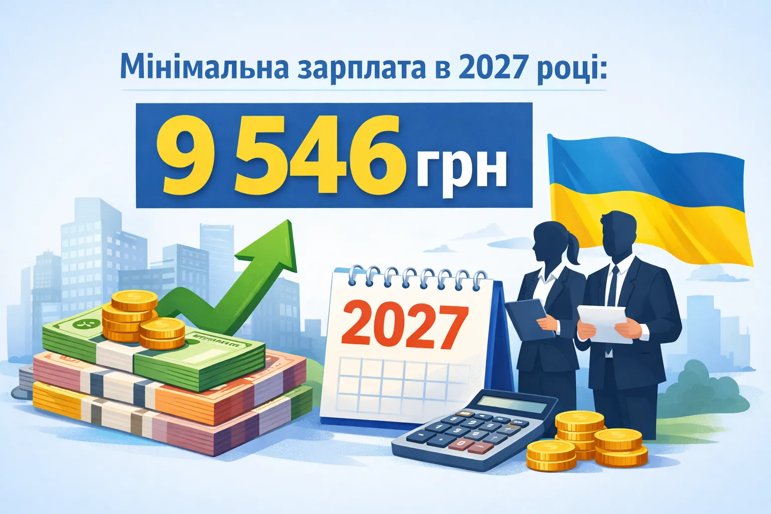 Мінімальна зарплата в Україні з 1 січня 2027 року може бути 9 546 грн.