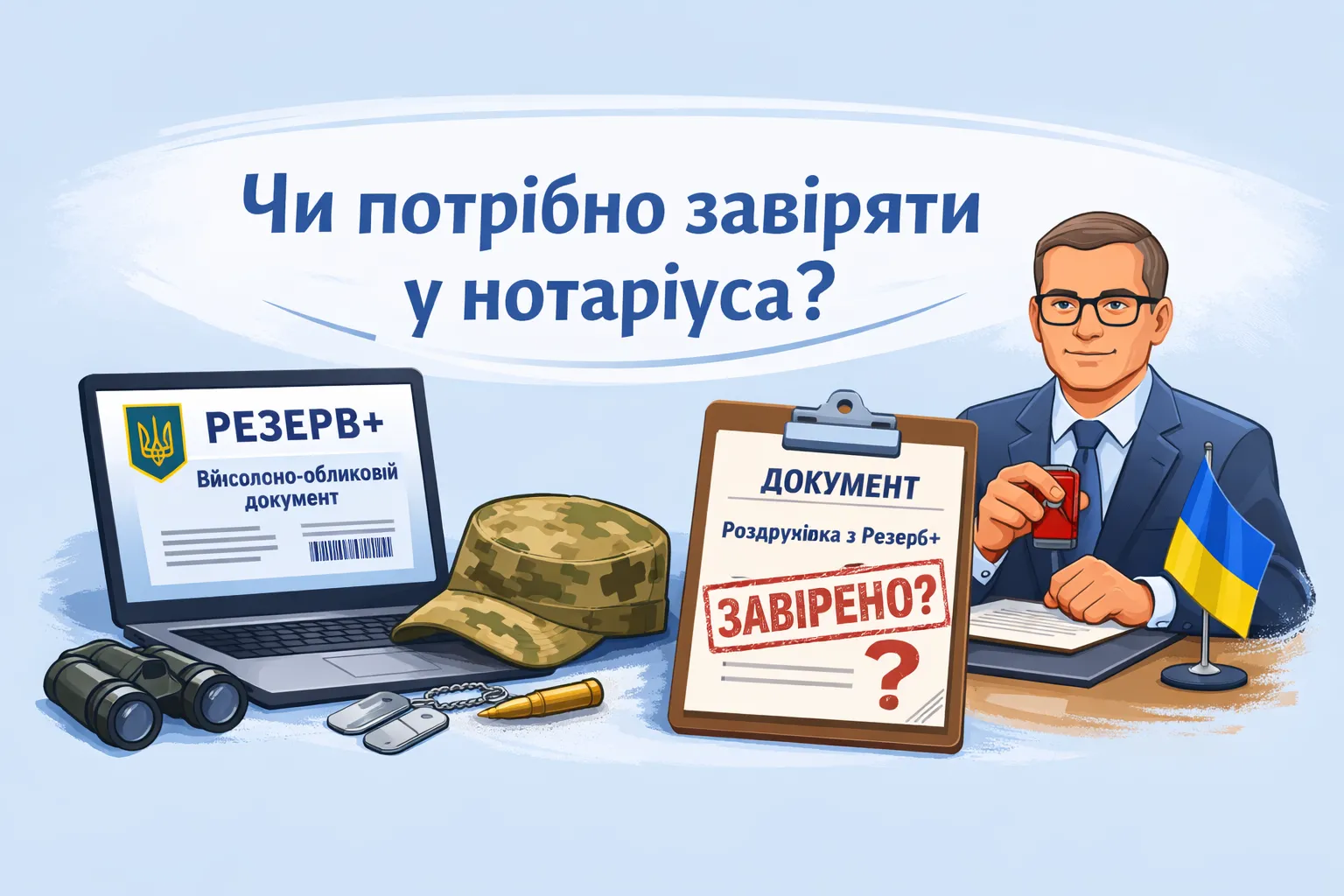 Чи потрібно засвідчувати у нотаріуса роздрукований військово-обліковий документ із «Резерв+»?