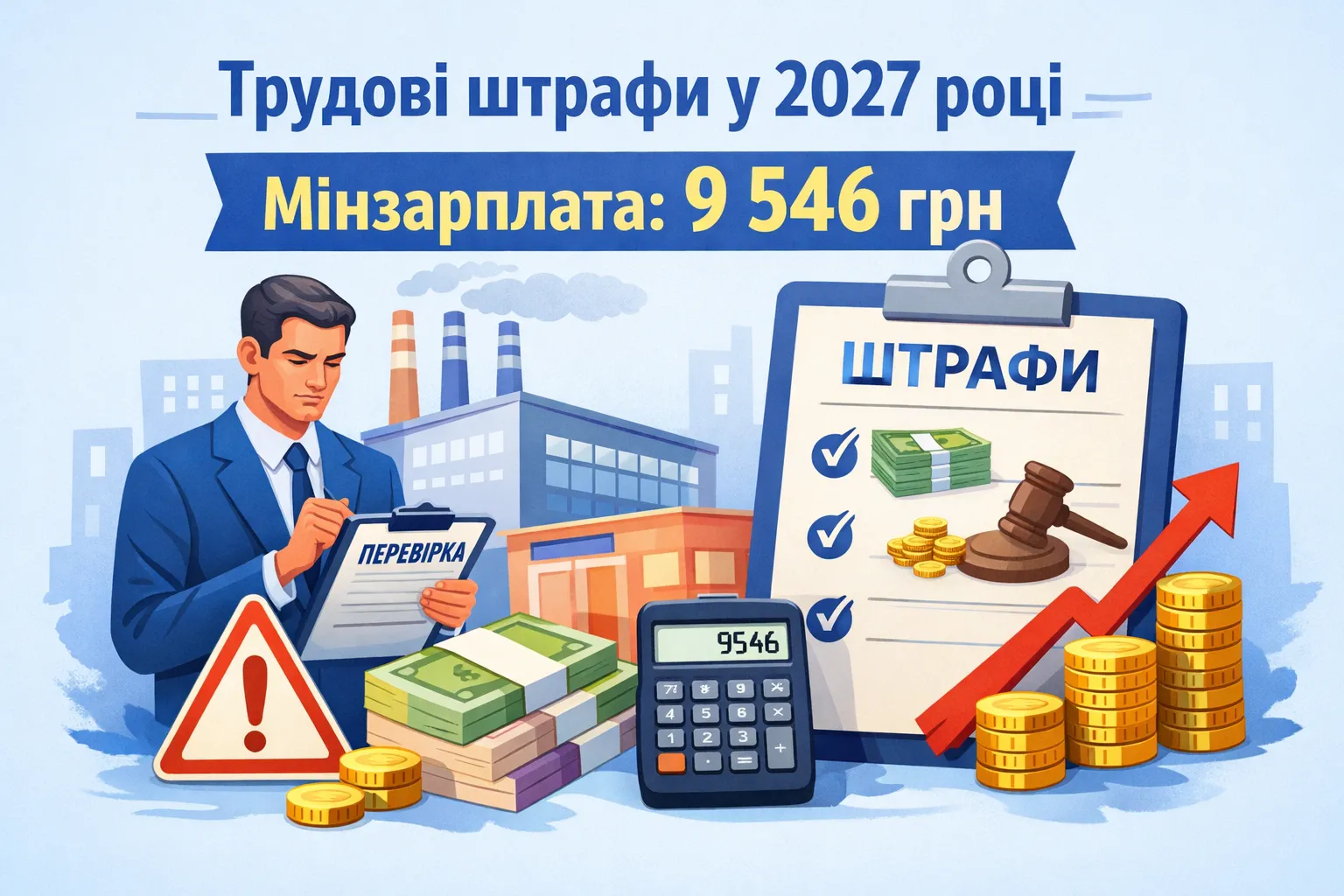 Трудові штрафи у 2027 році: рахуємо з мінзарплати 9 546 грн