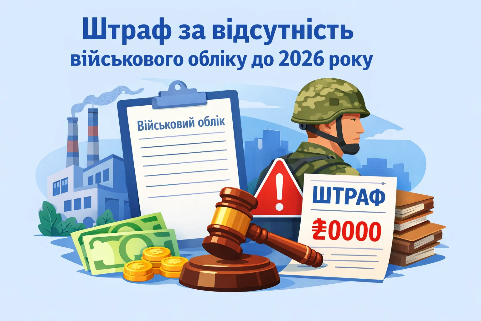 Штраф для підприємства, яке до 2026 року не вело військовий облік