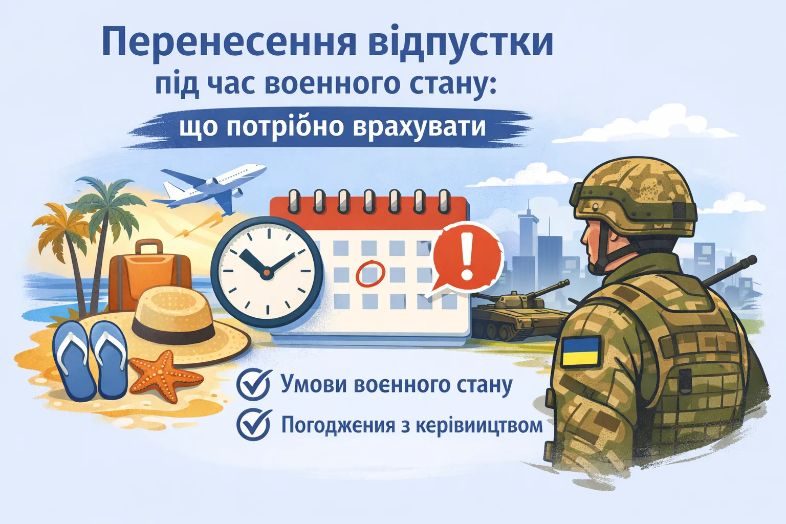 Перенесення відпустки під час воєнного стану: що потрібно врахувати