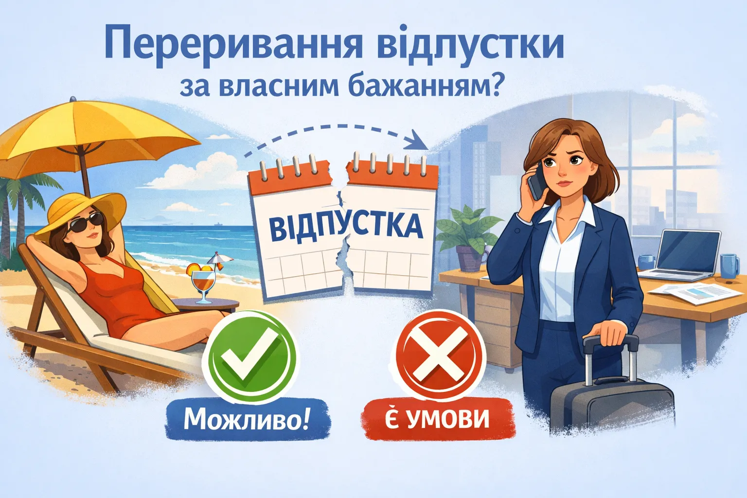 Чи може працівник, якому надано щорічну відпустку, перервати її за власним бажанням? Чи може працівник, якому надано щорічну відпустку, перервати її за власним бажанням?