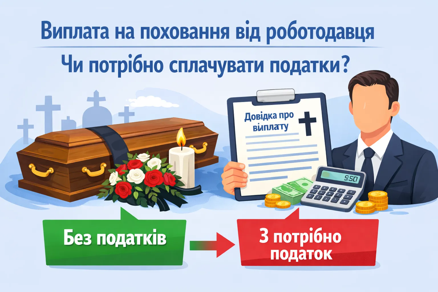 Допомога на поховання від роботодавця: коли потрібно сплачувати податки
