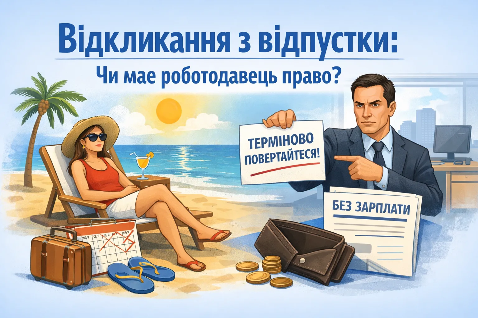 Відкликання з відпустки без збереження зарплати: чи має роботодавець таке право
