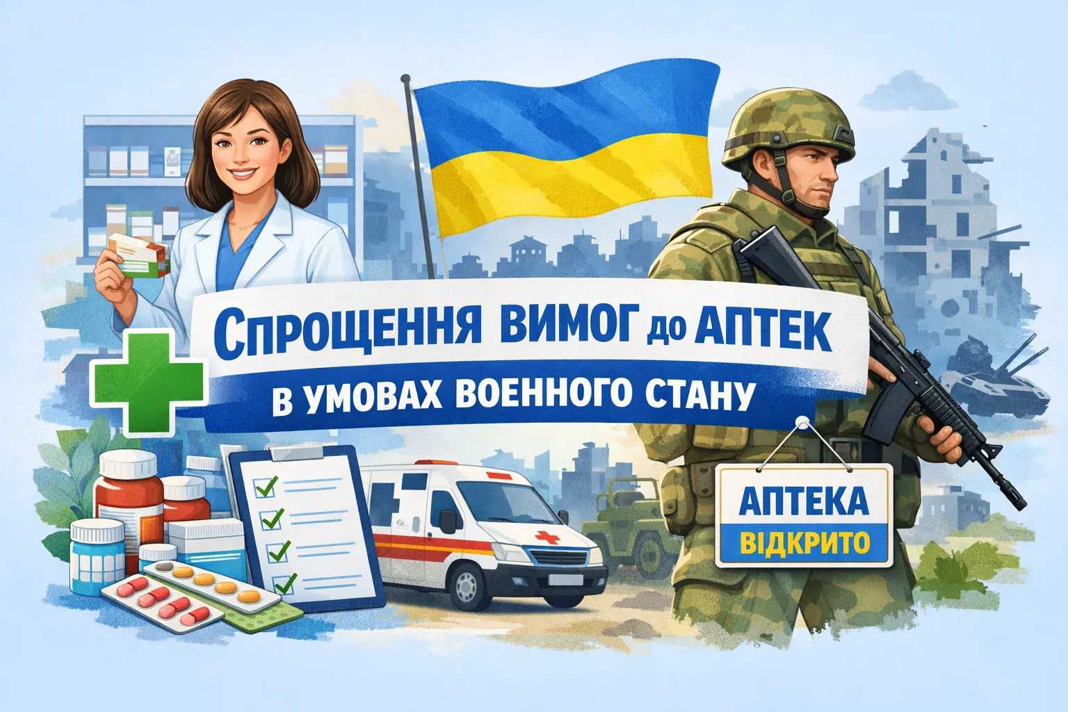 Уряд спростив окремі вимоги до роботи аптечних закладів в умовах воєнного стану Уряд спростив окремі вимоги до роботи аптечних закладів в умовах воєнного стану