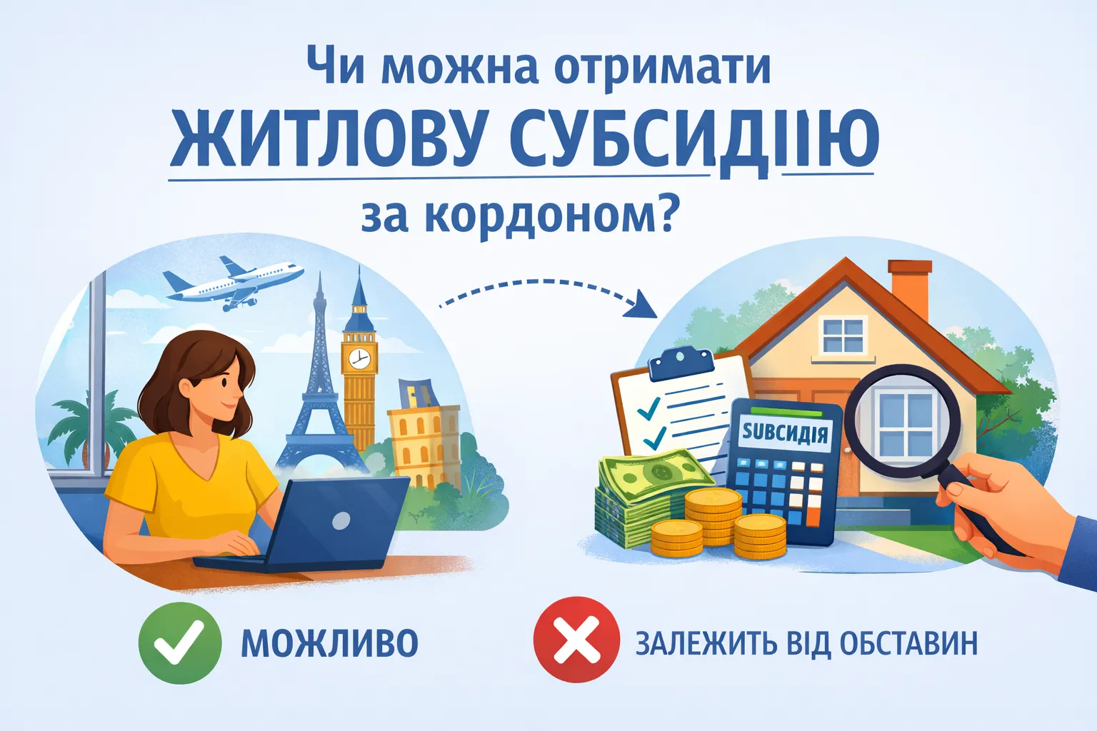 Чи може особа, яка перебуває за кордоном, отримувати житлову субсидію?