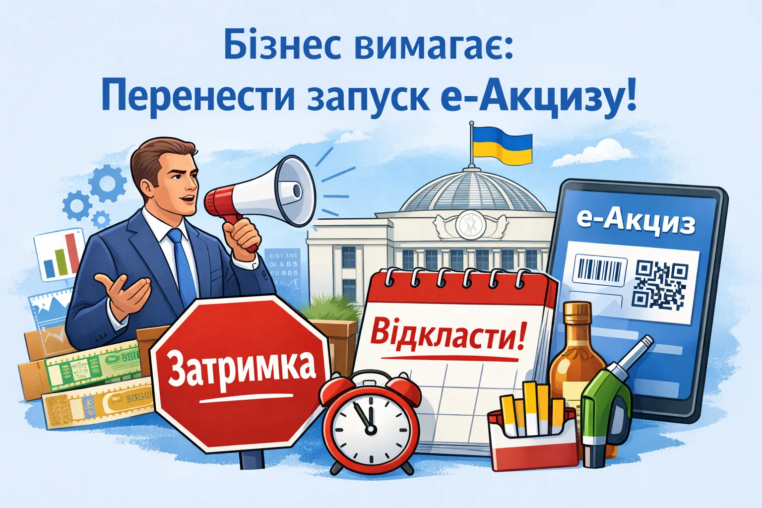 Бізнес закликає депутатів невідкладно ухвалити перенесення запуску еАкцизу