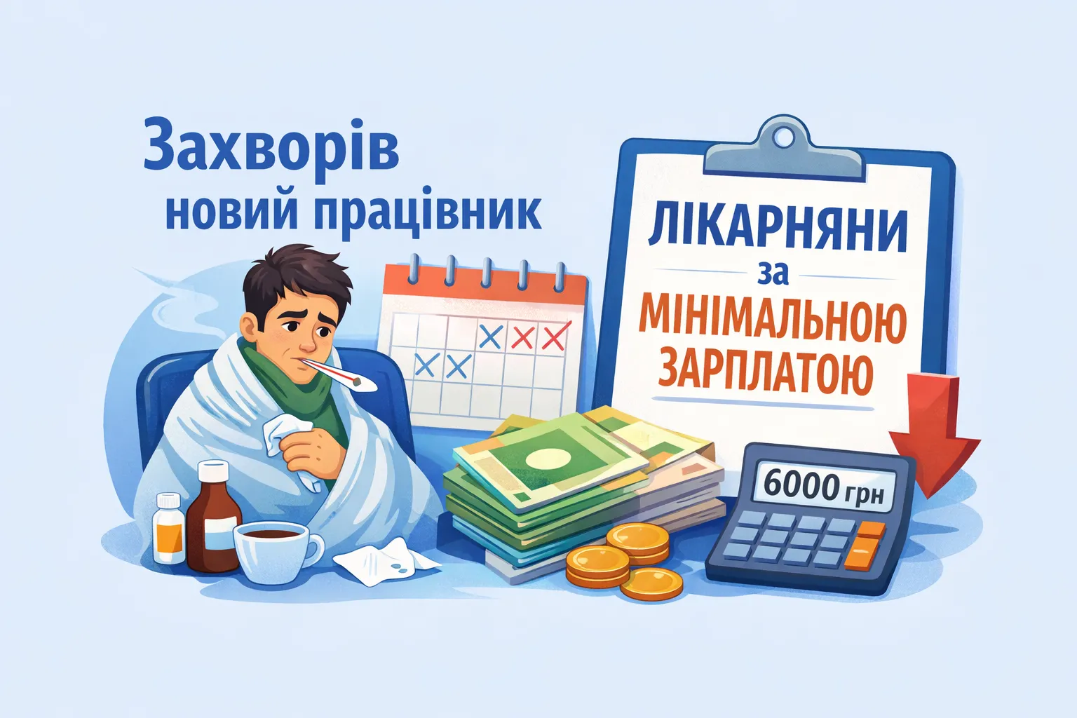 Захворів новоприйнятий працівник: коли лікарняні обмежують мінімальною зарплатою
