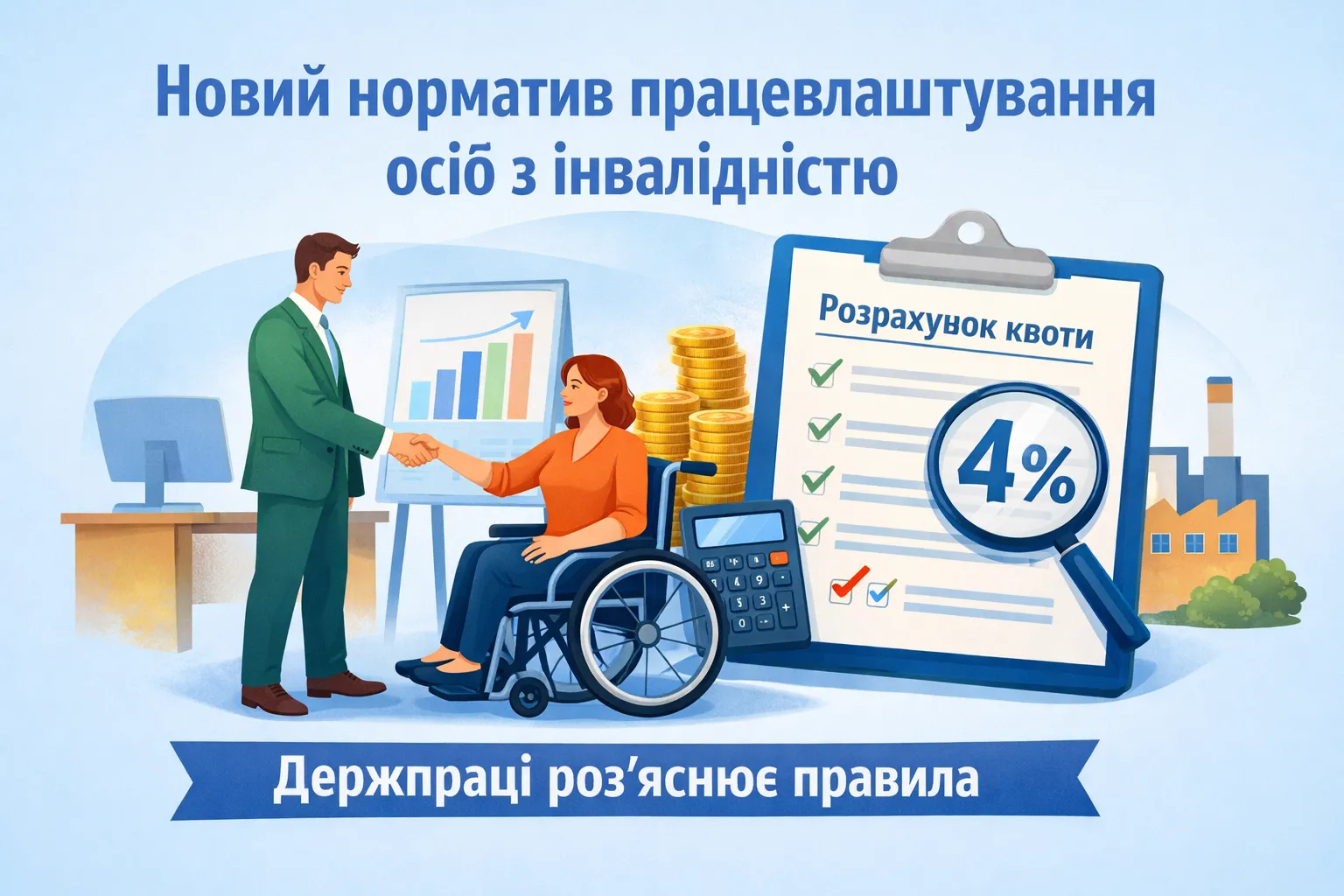 Новий норматив працевлаштування осіб з інвалідністю: Держпраці пояснила правила розрахунку