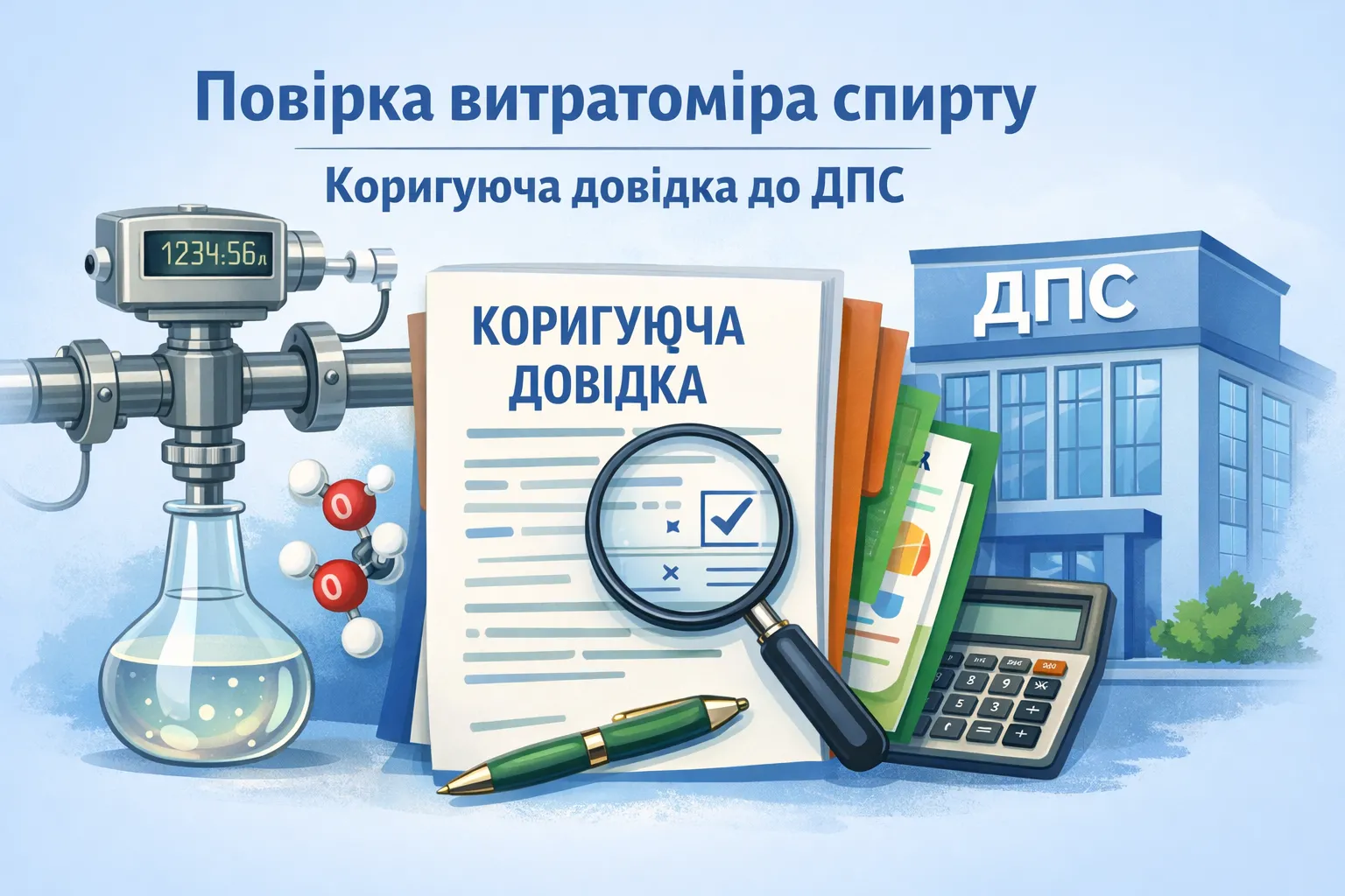 Повірка витратоміра спирту: як правильно оформити коригуючу довідку до ДПС