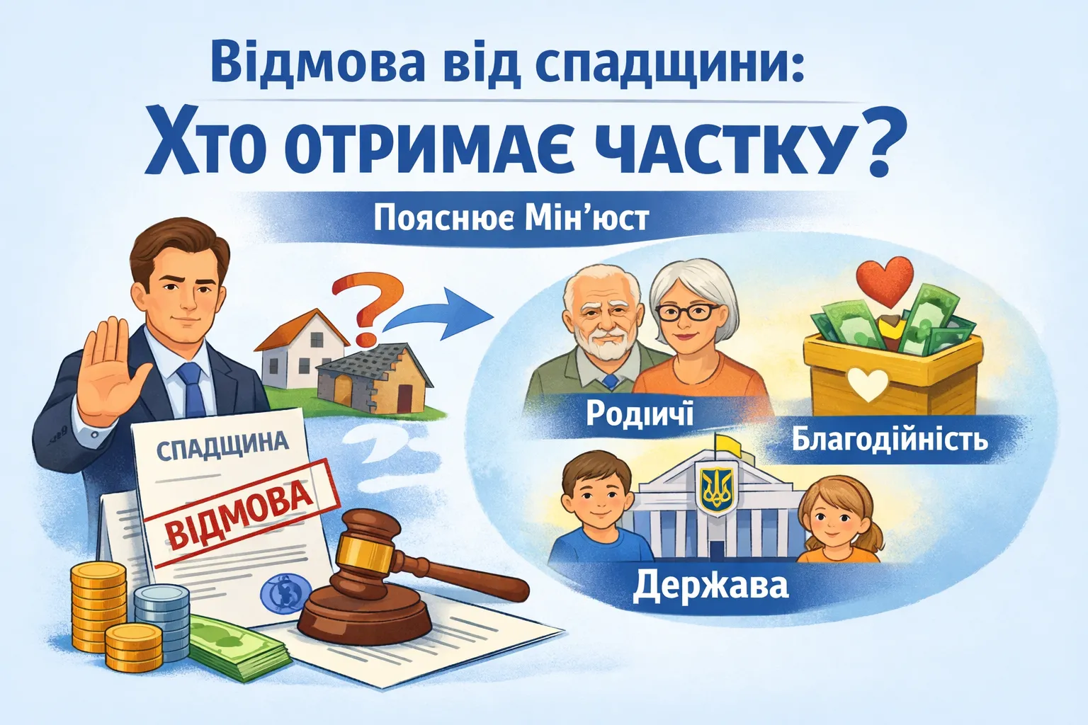 Спадкоємець відмовився від спадщини: хто отримає його частку? - роз'яснює Мін'юст