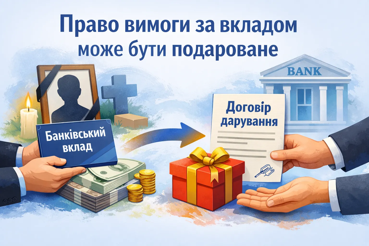 Майнове право вимоги за договором банківського вкладу (після смерті вкладника) може бути предметом договору дарування