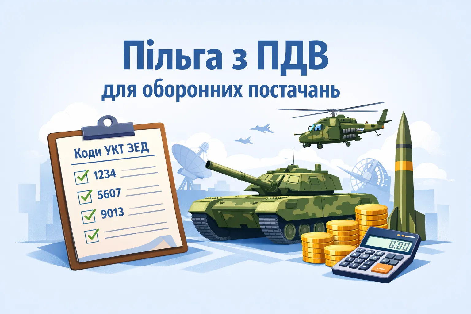 ПДВ‑звільнення для постачань оборонного призначення: які коди УКТ ЗЕД дають пільгу?