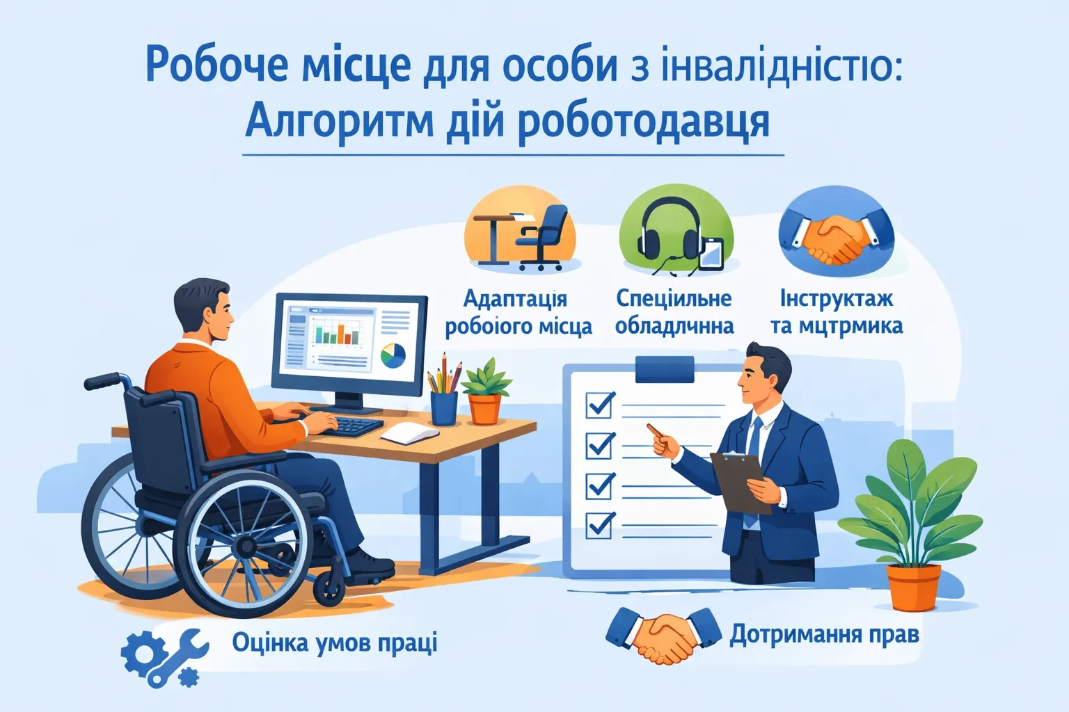 Робоче місце для особи з інвалідністю: алгоритм дій роботодавця
