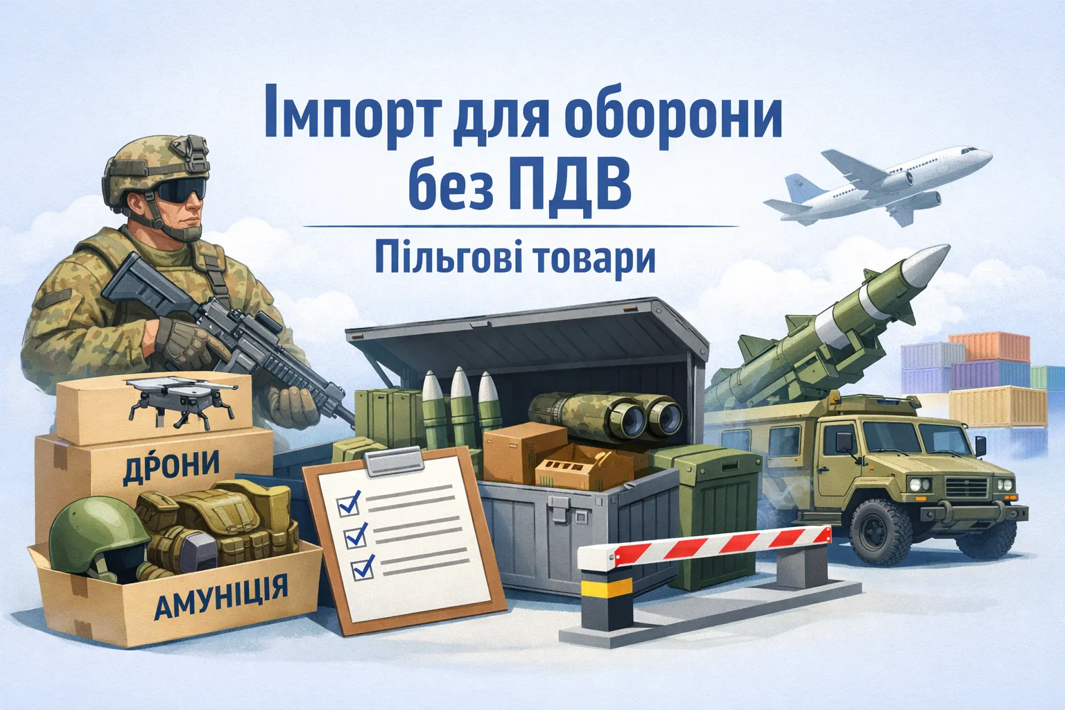 Імпорт для оборонки без ПДВ: які товари за МКУ потрапляють під пільгу?