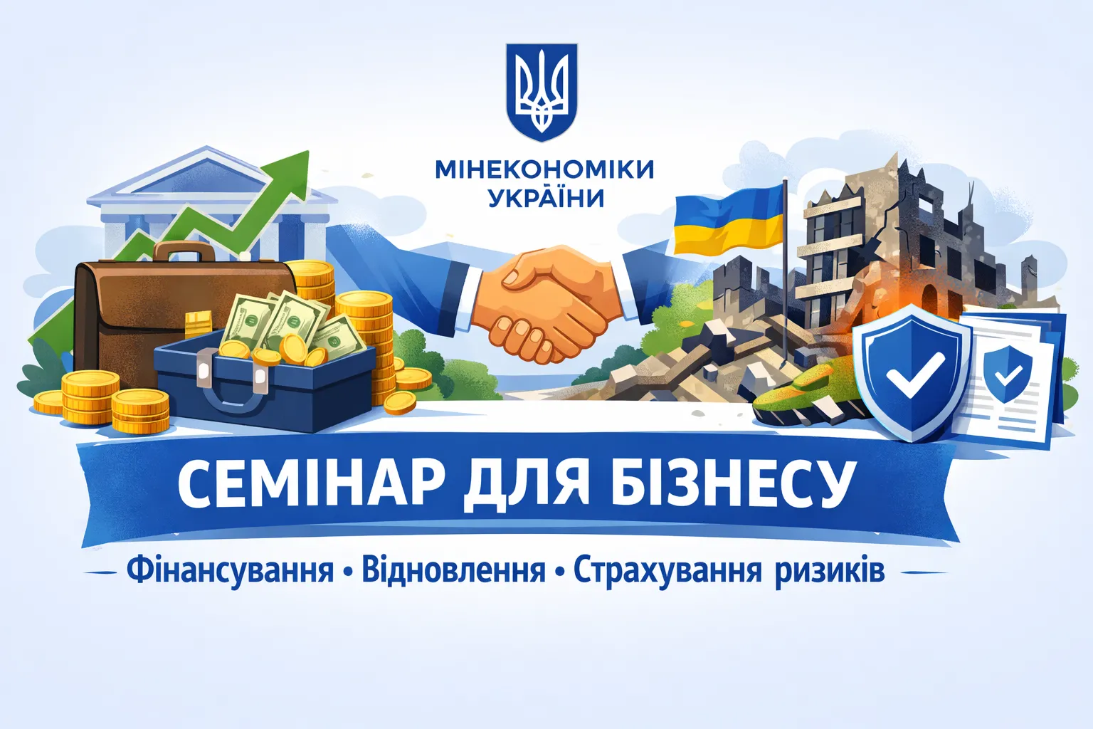 Мінекономіки проведе семінар для бізнес-спільноти про нові можливості фінансування, відновлення та страхування воєнних ризиків