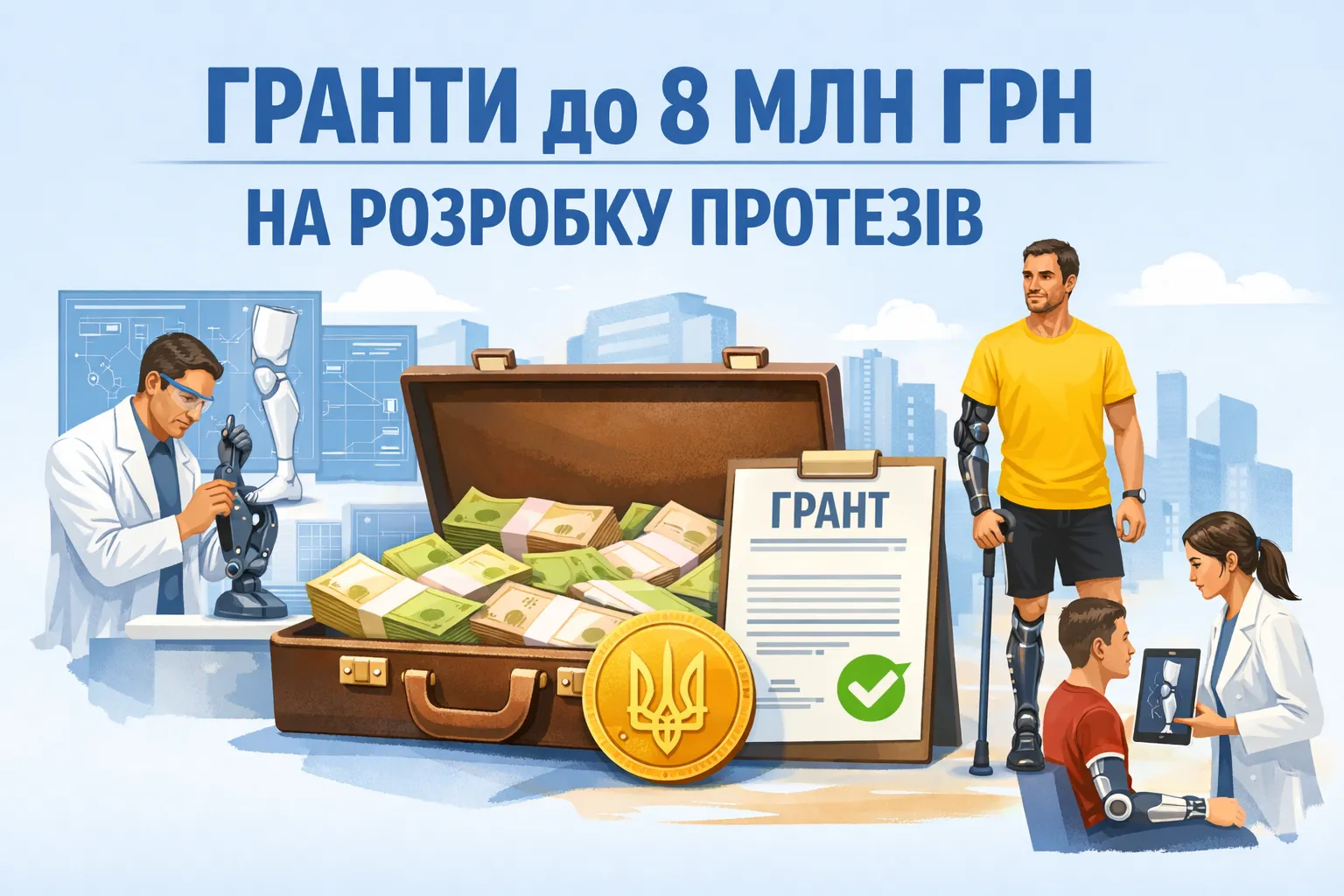 Українські розробники протезів зможуть отримати до 8 млн грн грантової підтримки