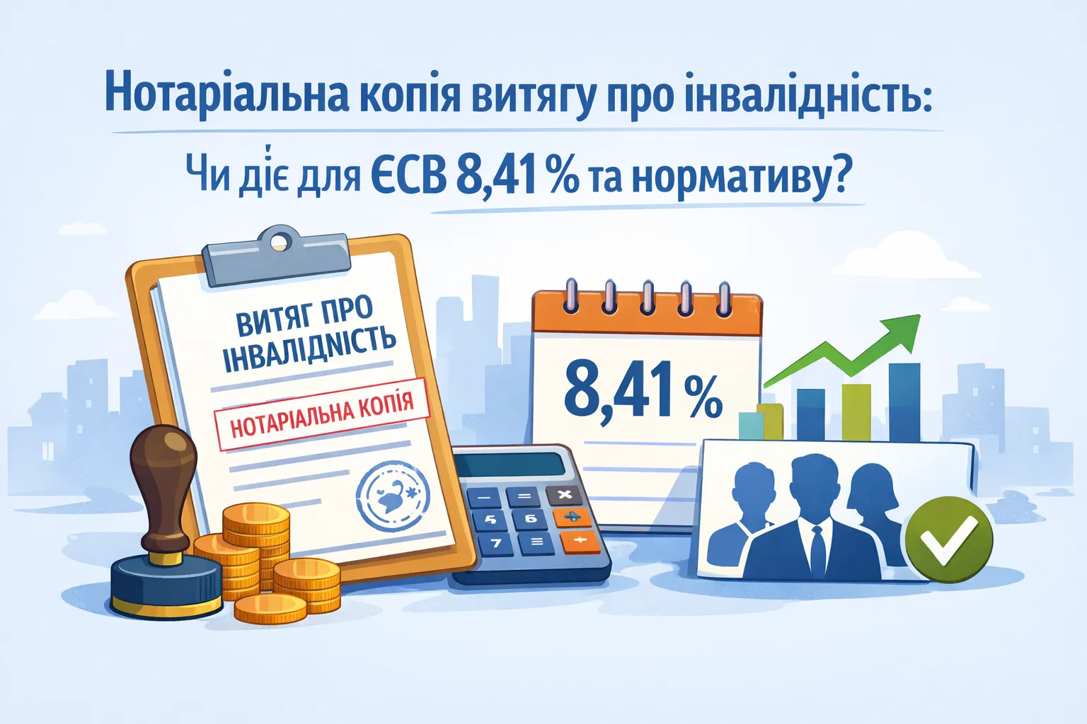 Нотаріальна копія витягу про інвалідність: чи спрацює для ЄСВ 8,41 % та нормативу?