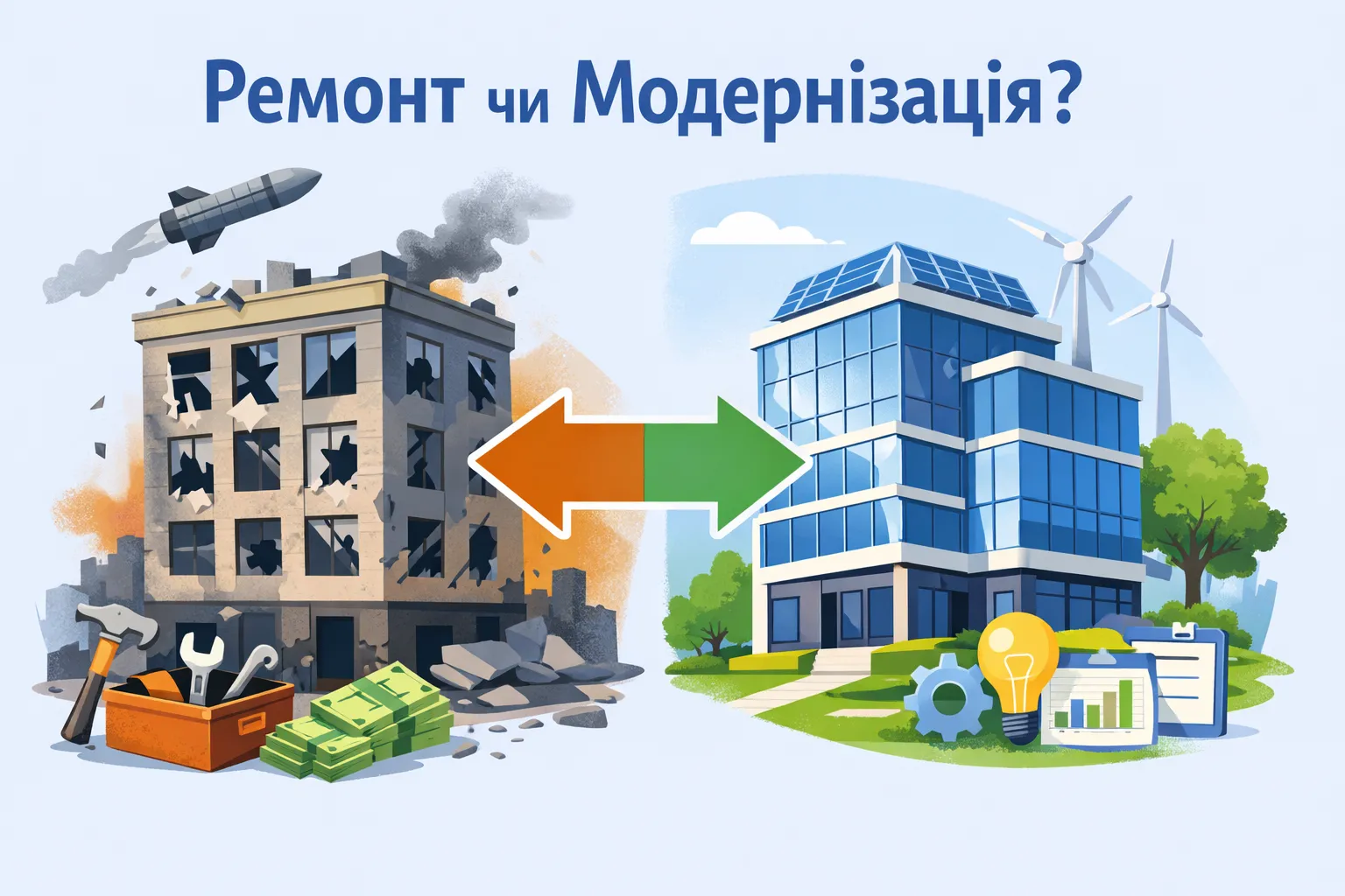 «Приліт» і розбиті вікна: ремонт у витрати чи модернізація будівлі?