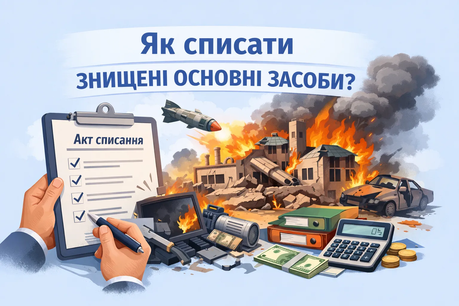 Як списати основні засоби, знищені внаслідок ворожих обстрілів?