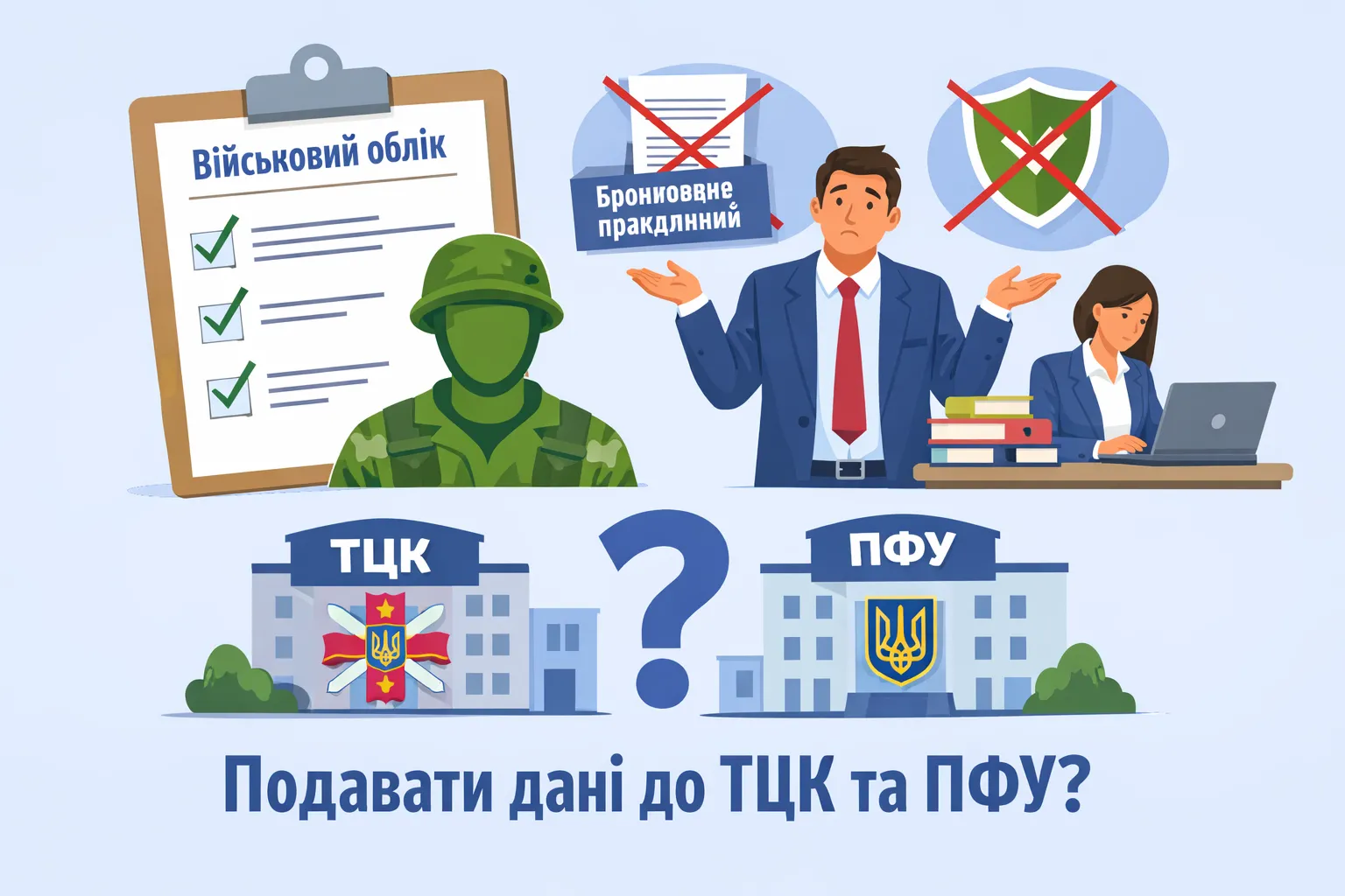 Підприємство організувало ведення військового обліку, але бронювати працівників не планує. Чи виникає в такому разі обов’язок подавати відомості до ТЦК та ПФУ?