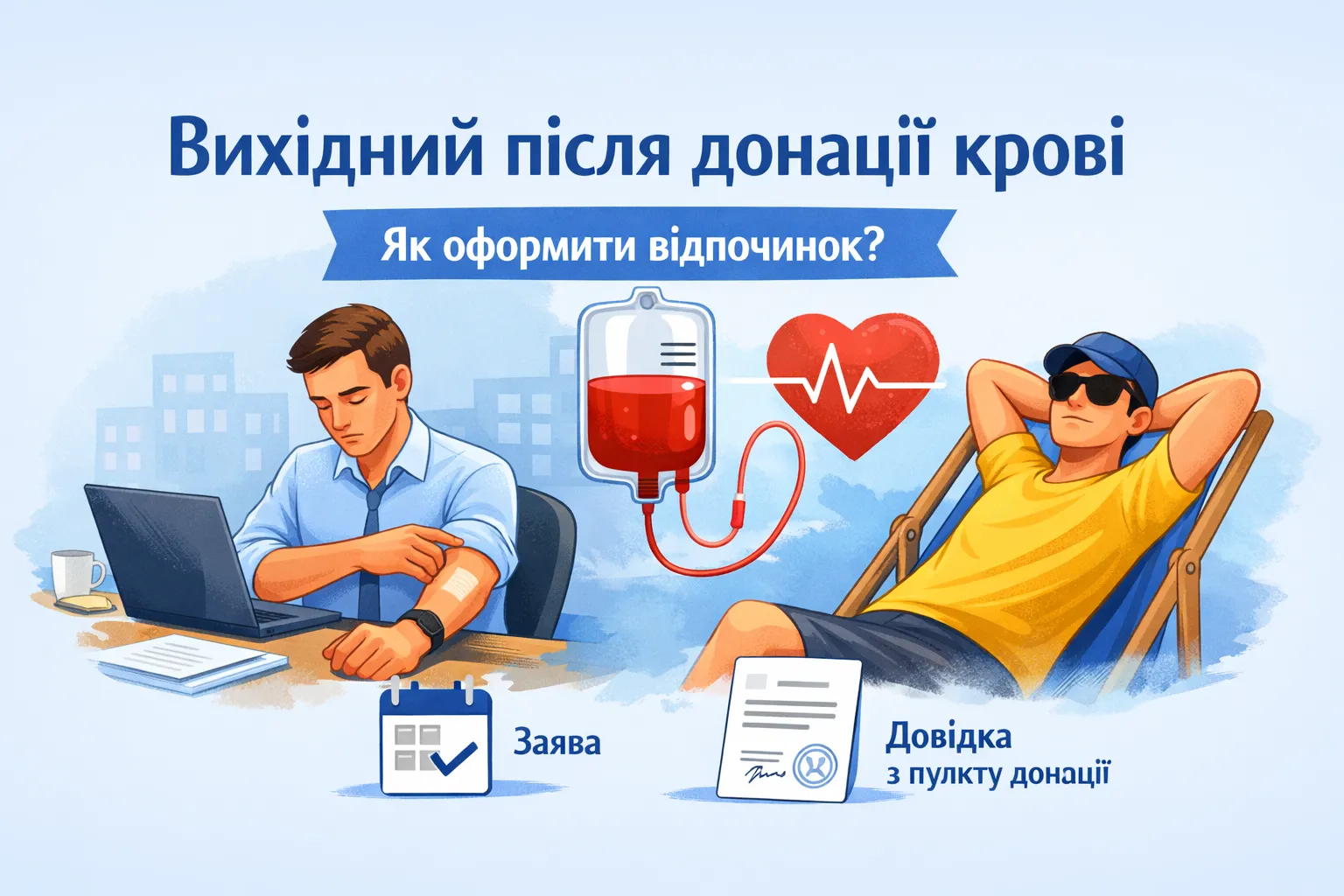 Працівник працював у день донації крові: як оформити день відпочинку
