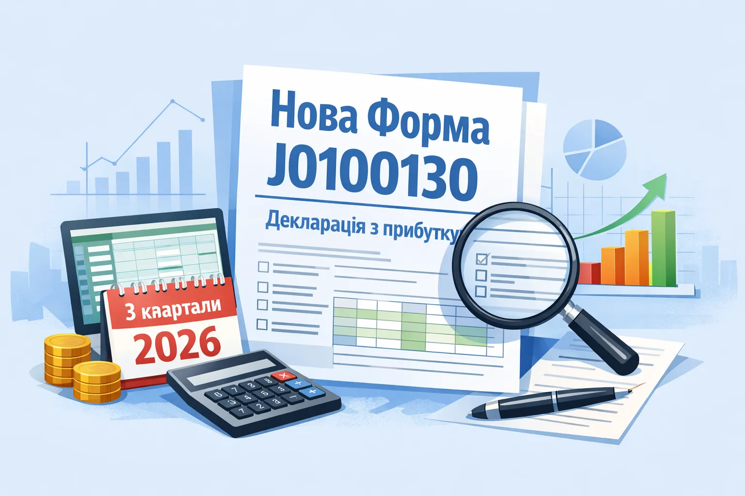 Декларація з прибутку за 3 квартали 2026 року: вже доступна оновлена форма J0100130