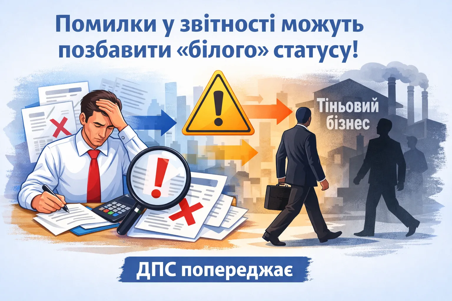 Помилки у податковій звітності можуть позбавити «білого» статусу: ДПС попереджає